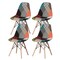 Fabulaxe Modern Fabric Patchwork Chair w/Wooden Legs for Kitchen, Dining Room, Entryway, Living Room, PK 4 QI004328.4 - alternate 1
